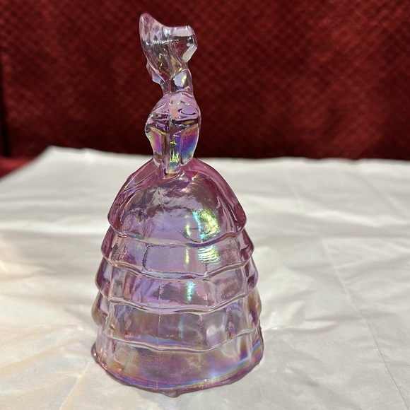 Summit Art Glass Melanie Southern Belle Lady Pink Carnival Iridescent Figurine - Picture 11 of 14